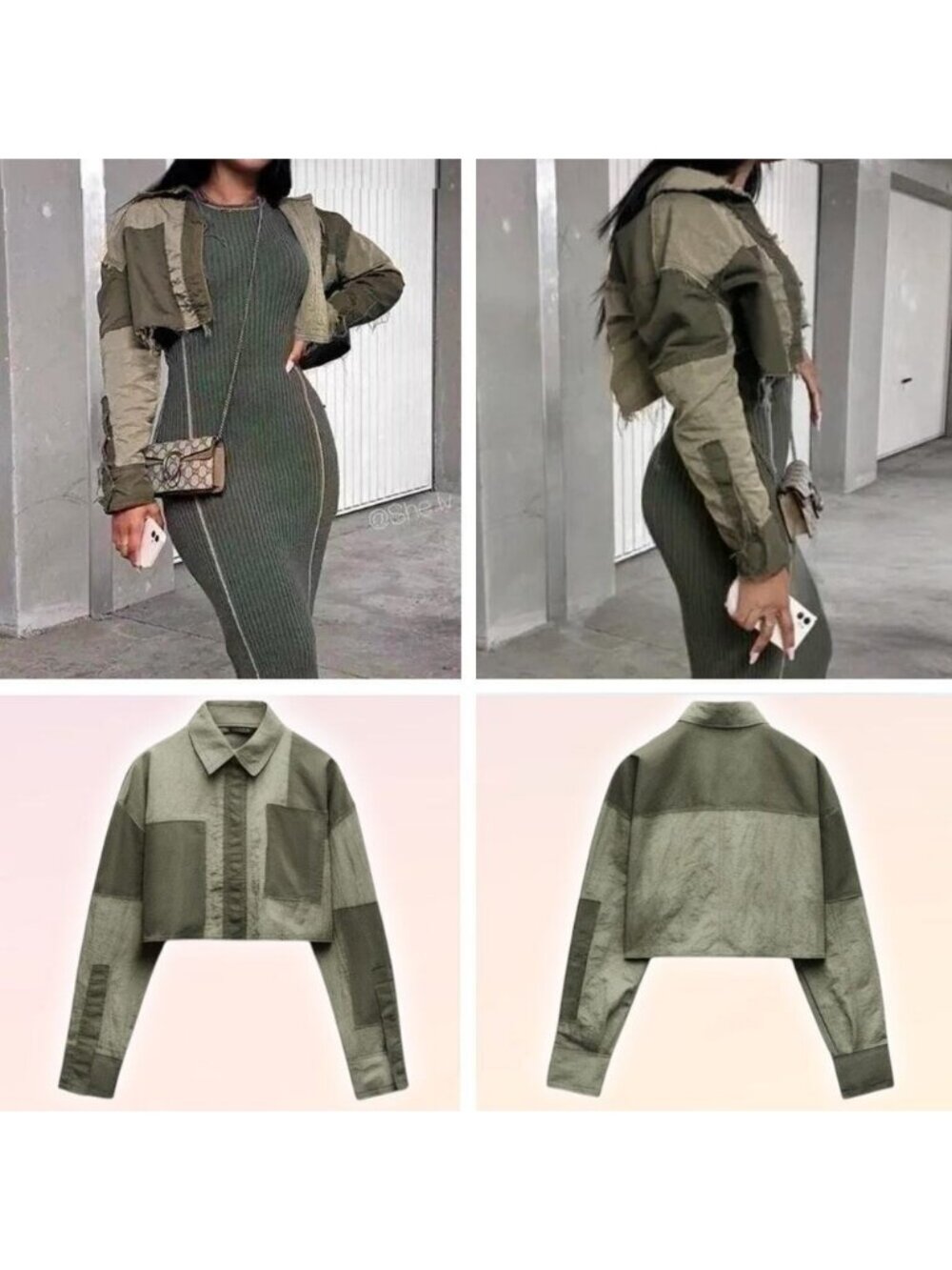 Zara Crop Patchwork Shirt